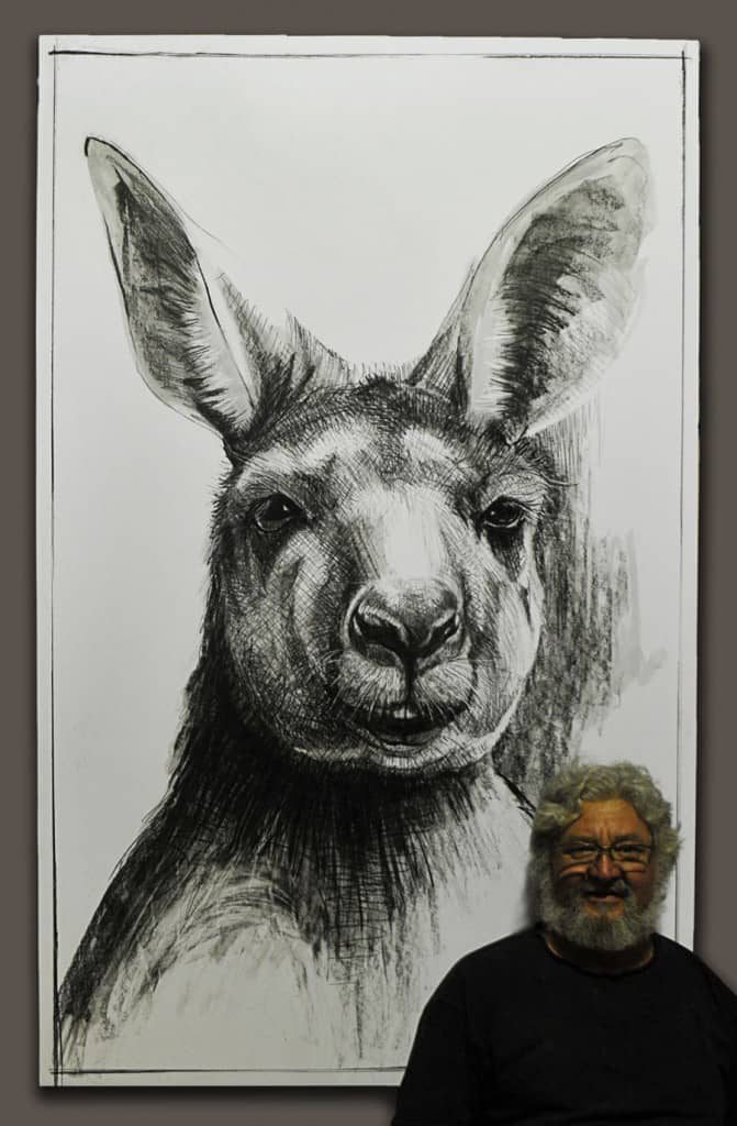 Kangaroo drawing 13 by Michael Chorney