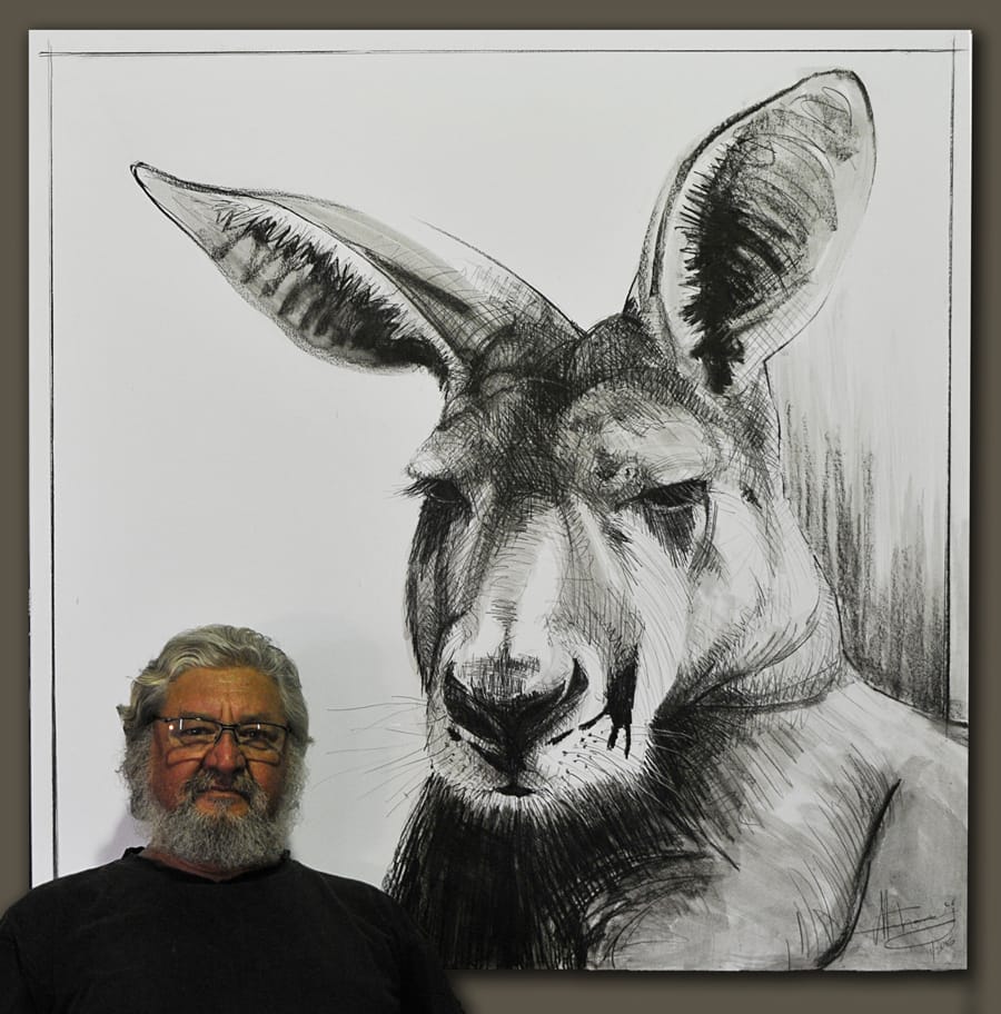 Kangaroo drawing 14 by Michael Chorney