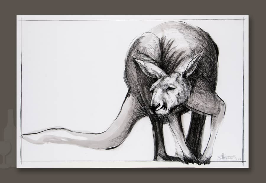 Kangaroo drawing 4 by Michael Chorney