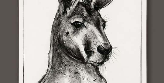 Kangaroo drawing 2 by Michael Chorney