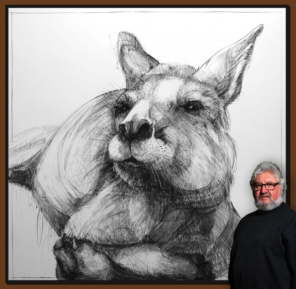Drawing of Kangaroo 47 with MC by Michael Chorney